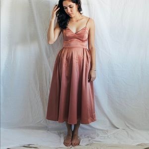 Rose gold maxi dress